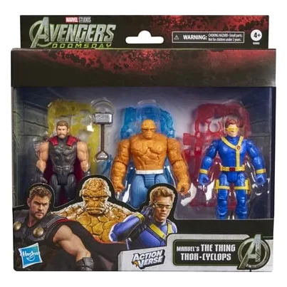 Marvel Avengers: Doomsday ActionVerse - Thor, The Thing & Cyclops - Hasbro - G2652
