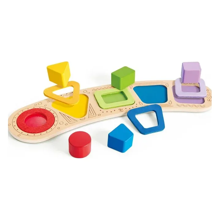 Hape Happy Puzzles Ξύλινο Παζλ Γεωμετρικά Σχήματα & Χρώματα (E1666)
