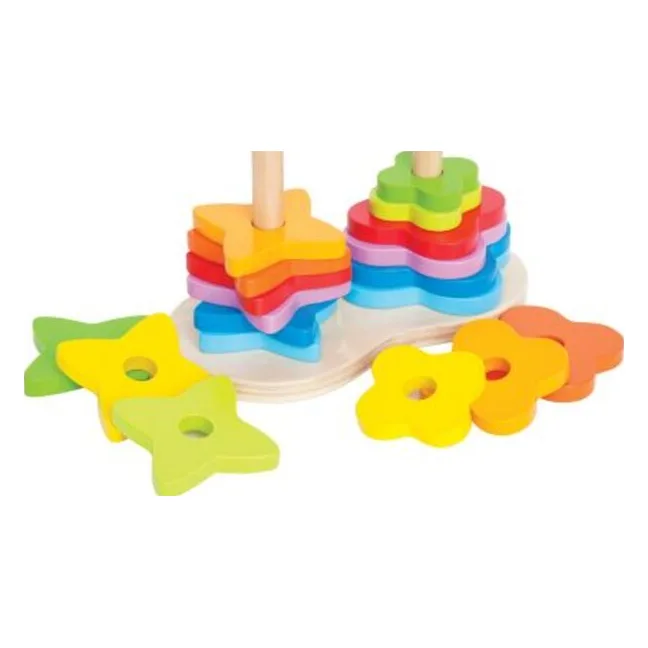 Hape Early Explorer Διπλή Ξύλινη Πυραμίδα Rainbow Stacker (E0406A) - φωτογραφία 2