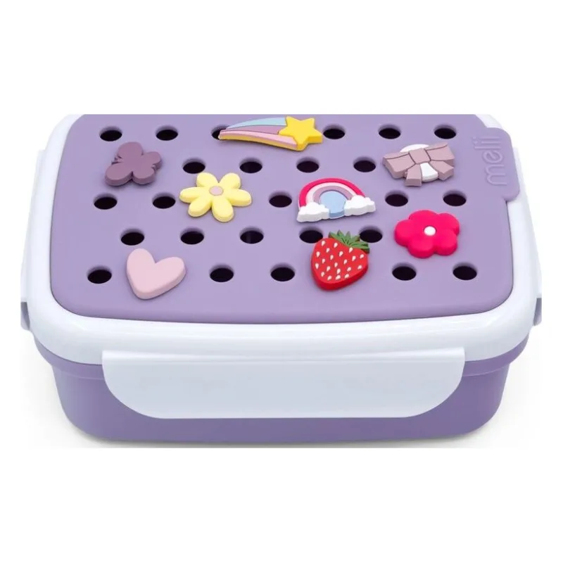 Melii Φαγητοδοχείο Bento Με Charms 880ml Purple (MEL27630)