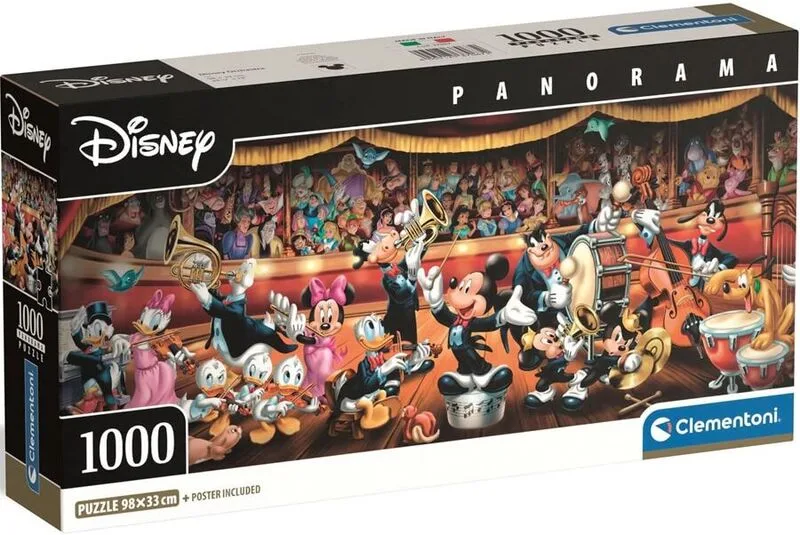 Clementoni Παζλ 1000 H.Q.Panorama-Disney Ορχήστρα (1220-37067)
