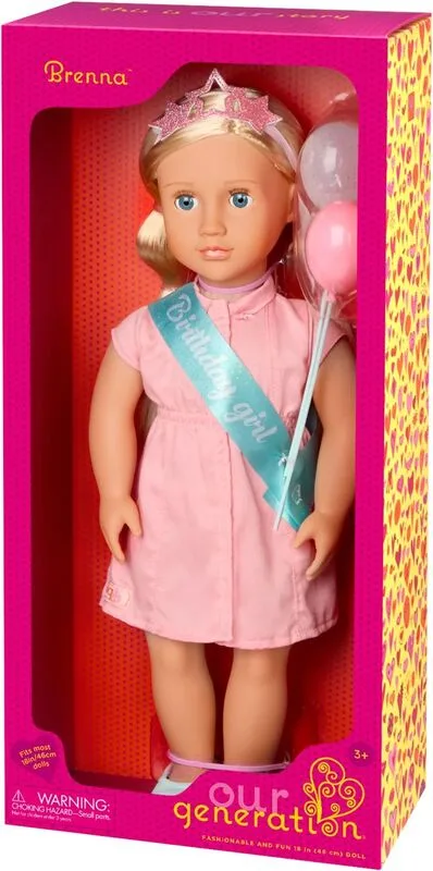 Our Generation Κούκλα Brenna With Pink Dress Birthday Girl (BD31577Z) - φωτογραφία 2