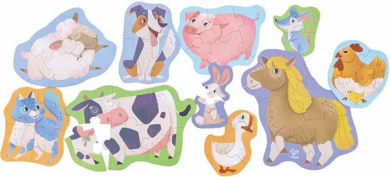Hape Happy Puzzles Ξύλινο Παζλ Οι Φίλοι Των Ζώων Της Φάρμας (E1648A) - φωτογραφία 2