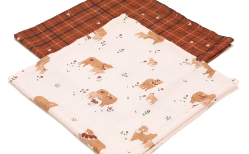 2 Pack Bamboo Μικρές Μουσελίνες Moo Meadow (Silver Plus Protection Τεχνολογία)