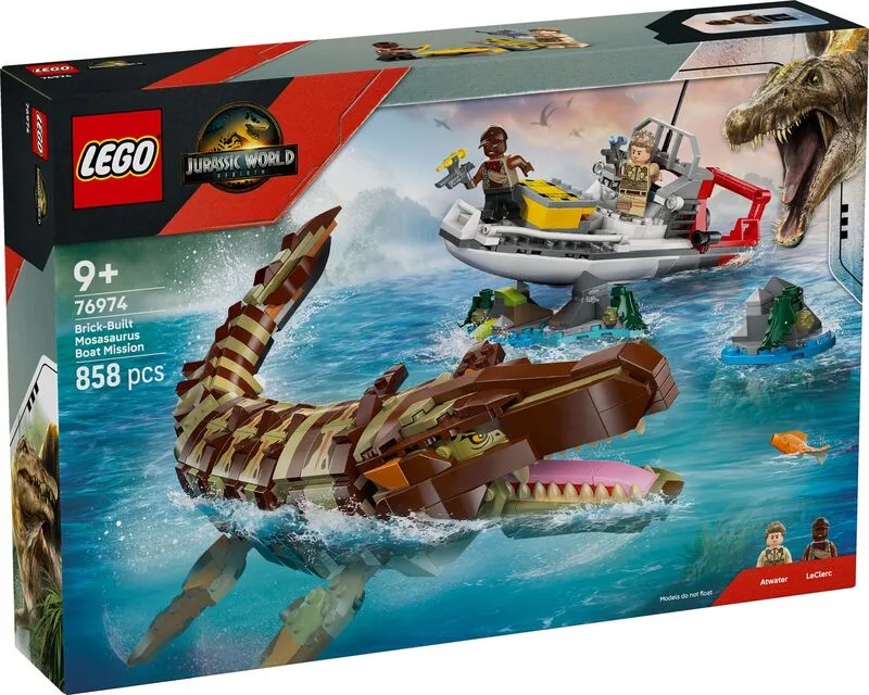 LEGO® Jurassic World Brick-Built Mosasaurus Boat Mission (76974)
