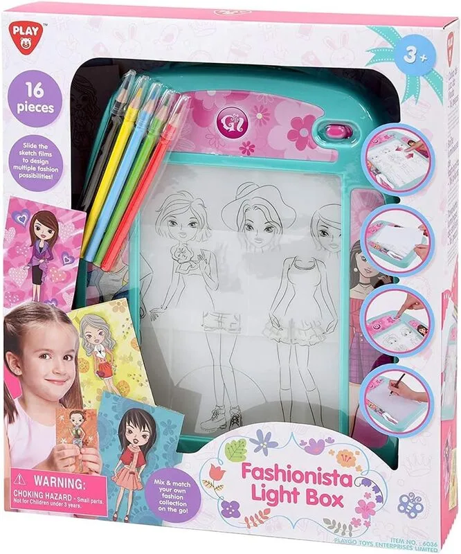 Playgo Σχεδιαστήριο Μόδας Fashionista Light Box B/O 16Τμχ (6037)