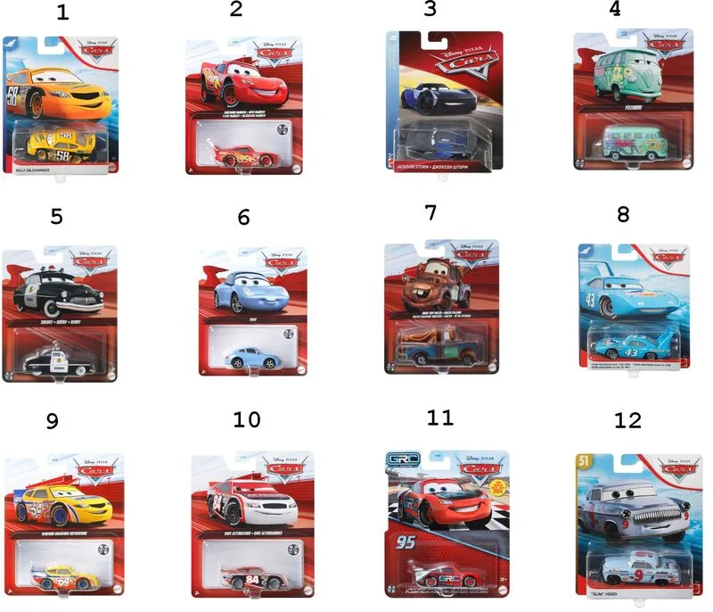 Cars 3 Αυτοκινητάκια-12 Σχέδια (DXV29) - φωτογραφία 2