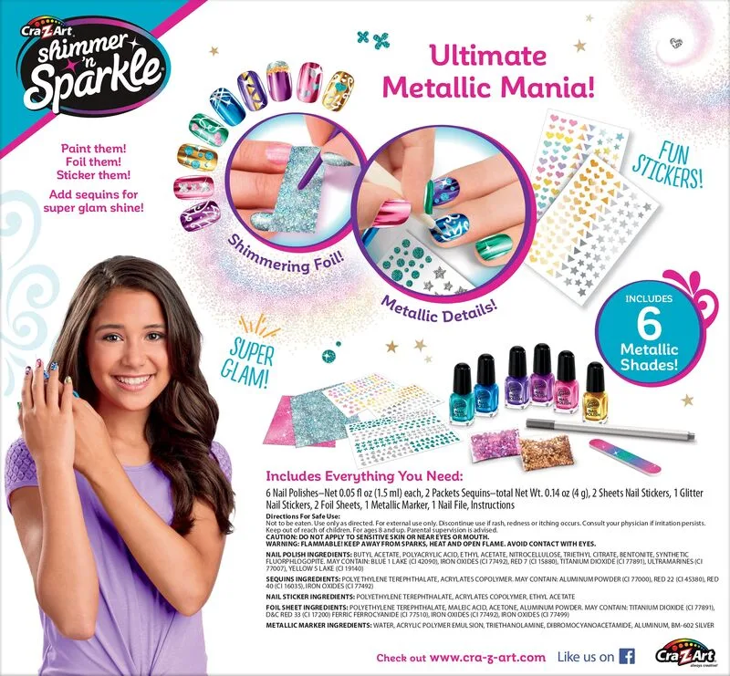 Cra-Z-Art Shimmer 'N Sparkle Metallic Rainbow Nail Art (65540) - φωτογραφία 7
