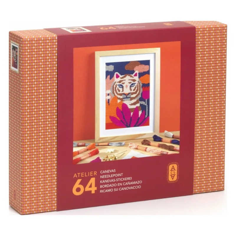 Djeco Atelier 64, κέντημα σε καμβά Τίγρης