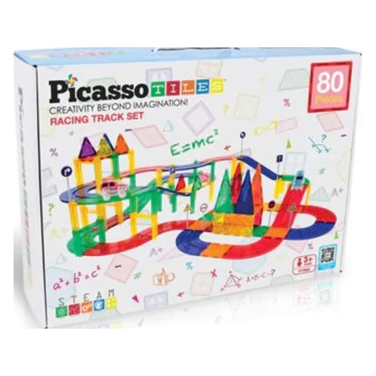 Picasso Tiles Magnetic Building Racing Track Set 80Τμχ (PTR80)