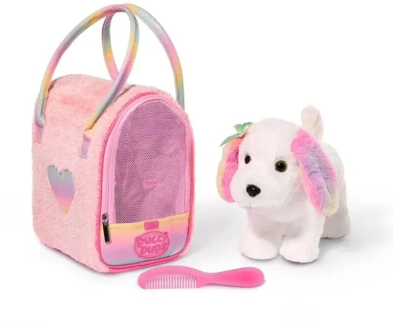 Pucci Pups Λούτρινο Σκυλάκι Maltese & Τσάντα Μεταφοράς Sparkly (ST8464Z)