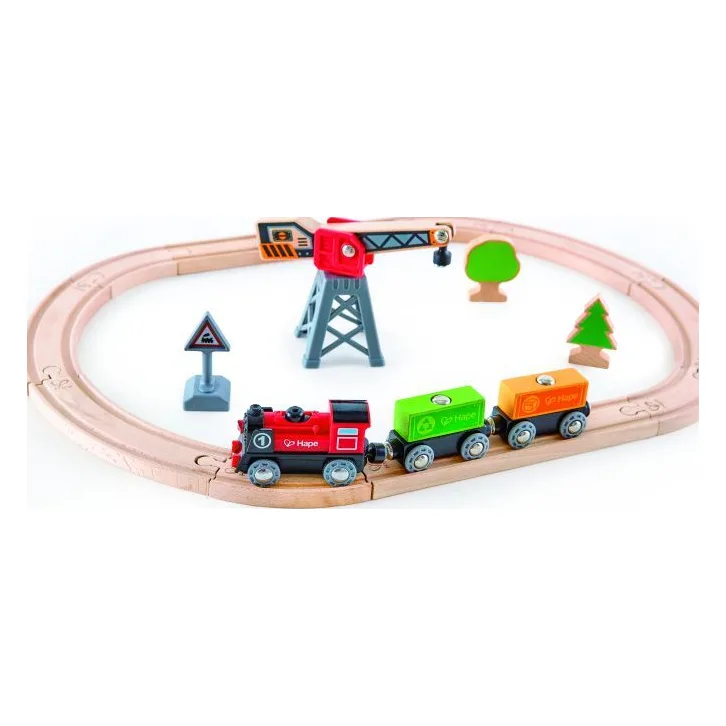 Hape Railway Ξύλινο Cargo Delivery Τρένο Set (E3731A)