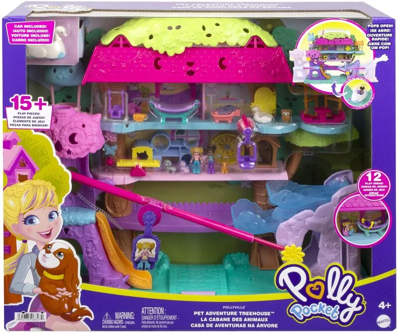 Polly Pocket Pollyville-Δεντρόσπιτο Pet Adventure (HHJ06) - φωτογραφία 2