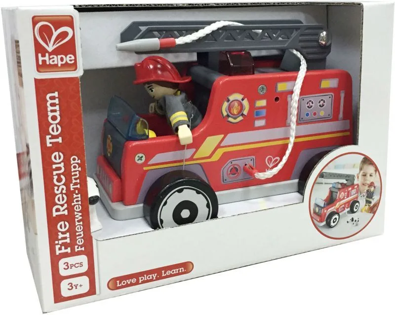 Hape Early Explorer Ξύλινο Rescue Team Πυροσβεστικό Όχημα (E3024A) - φωτογραφία 2