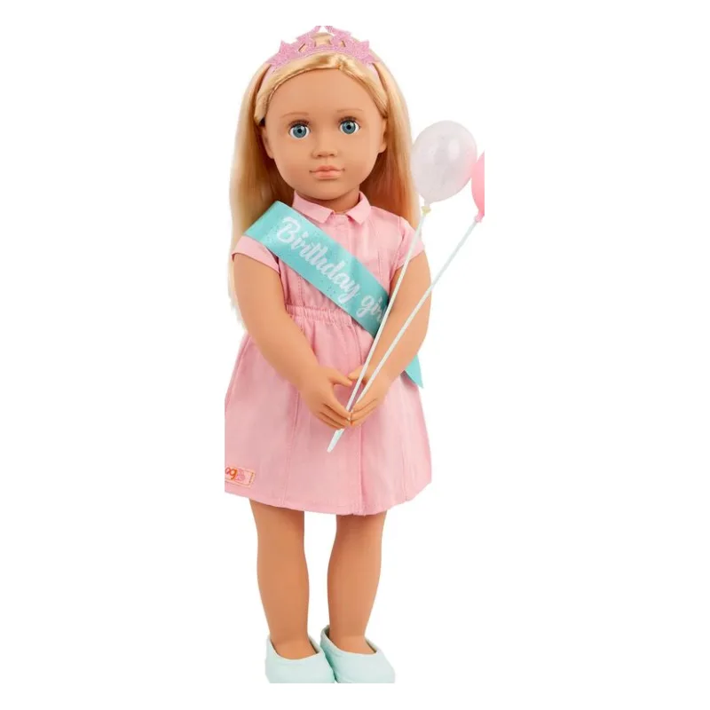 Our Generation Κούκλα Brenna With Pink Dress Birthday Girl (BD31577Z)