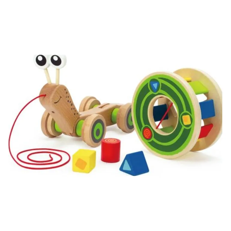 Hape Push & Pull Ξύλινο Συρόμενο Σαλιγκάρι (E0349)
