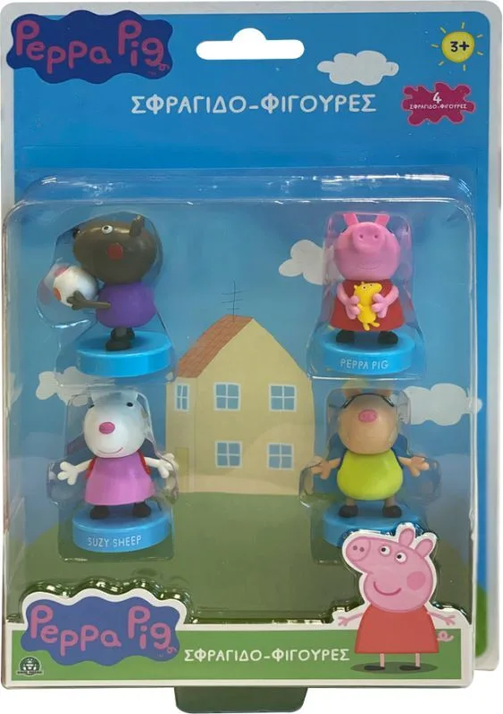 Hero-Mania Peppa Pig Φιγούρες-Σφραγίδες 4Pack - 3 Σχέδια (PP006000)
