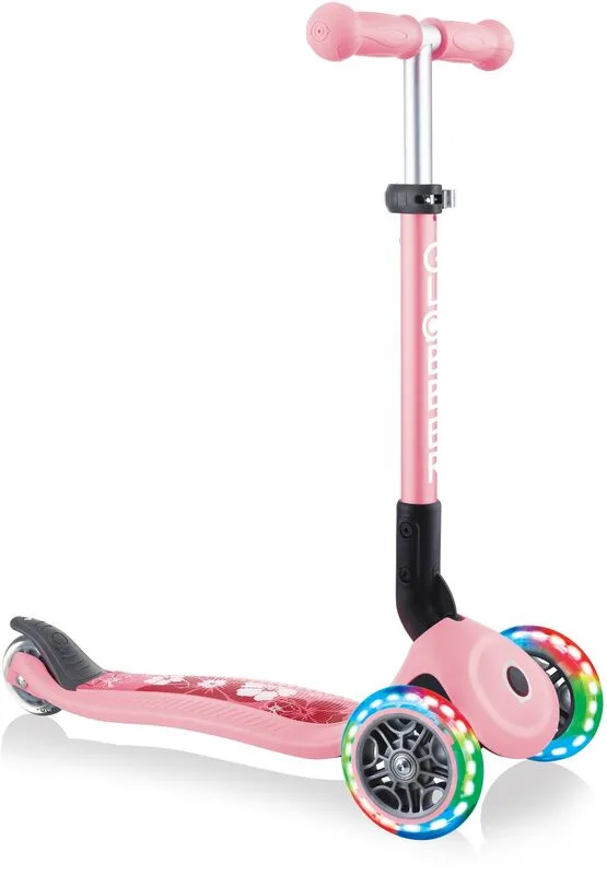 Globber Scooter Junior Foldable Fantasy Lights Flowers Pastel Pink (433-210)