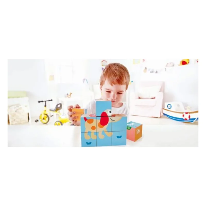 Hape Pepe & Friends Ξύλινο Πάζλ Κύβοι Friendship (E0452A) - φωτογραφία 3