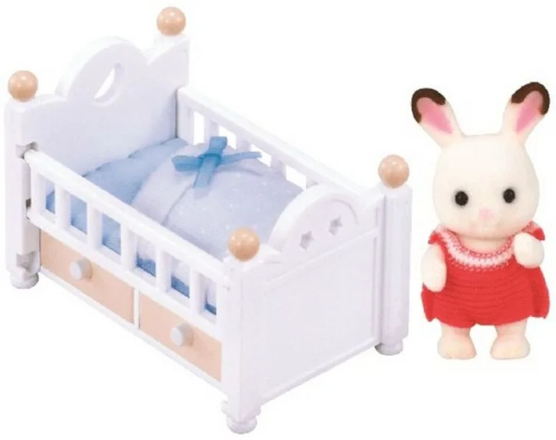 Sylvanian Families Chocolate Rabbit Μωρό & Κούνια (030305-5017)