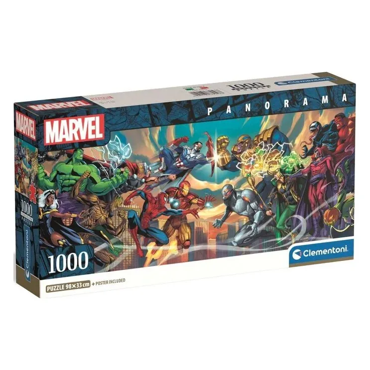 Clementoni Παζλ 1000 H.Q.Panorama-Marvel Heroes vs Villains (1220-37056)