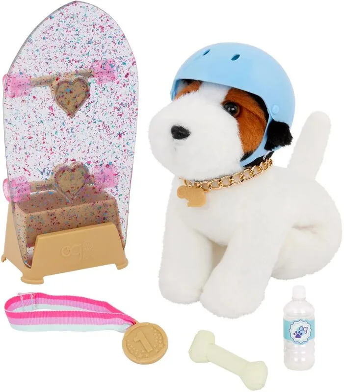Our Generation Λούτρινο Σκυλάκι Parsons Russell Terrier 6'' With Skateboard (BD35262Z)