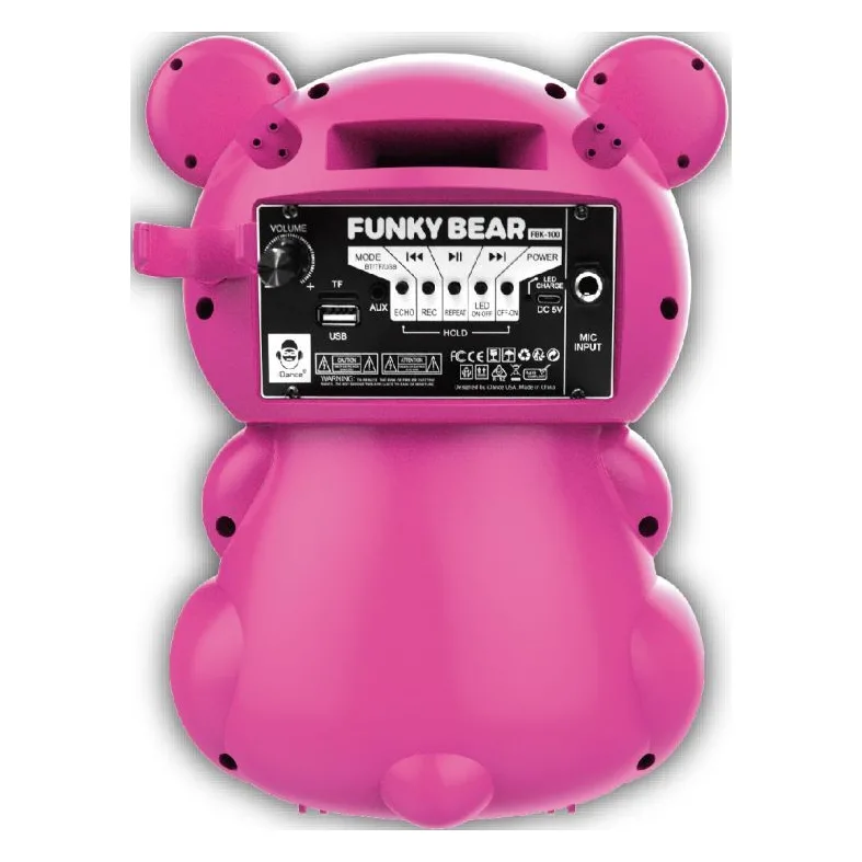 iDance Φορητό Ηχείο Funky Bear Pink (FBK-100(PK)) - φωτογραφία 4