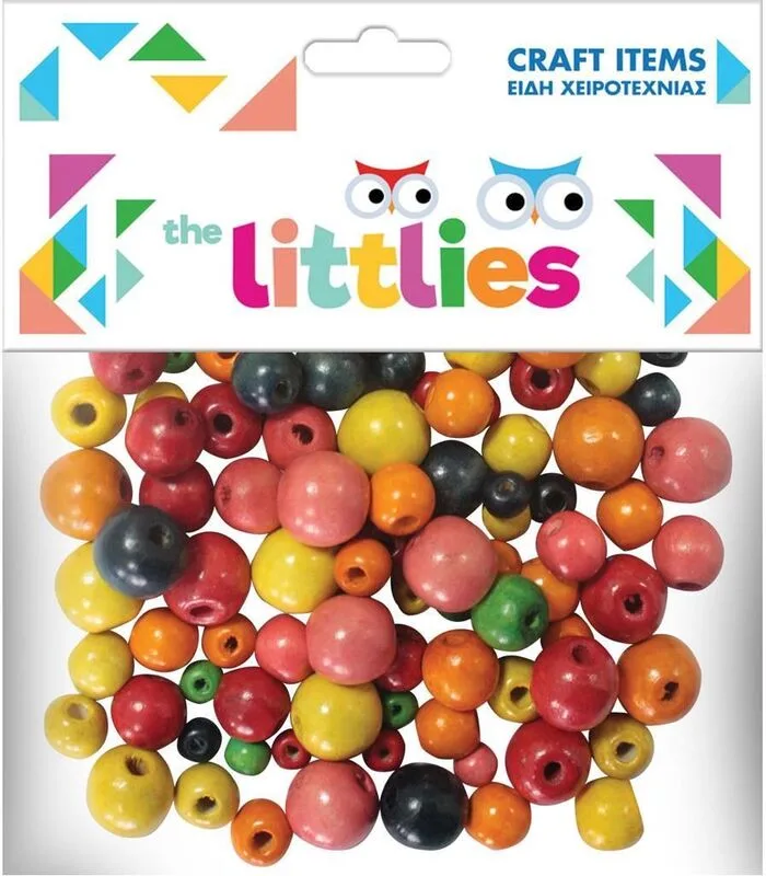 The Littlies Χάντρες Ξύλινες 8-10-12-14-16mm-150Τμχ (0646605)