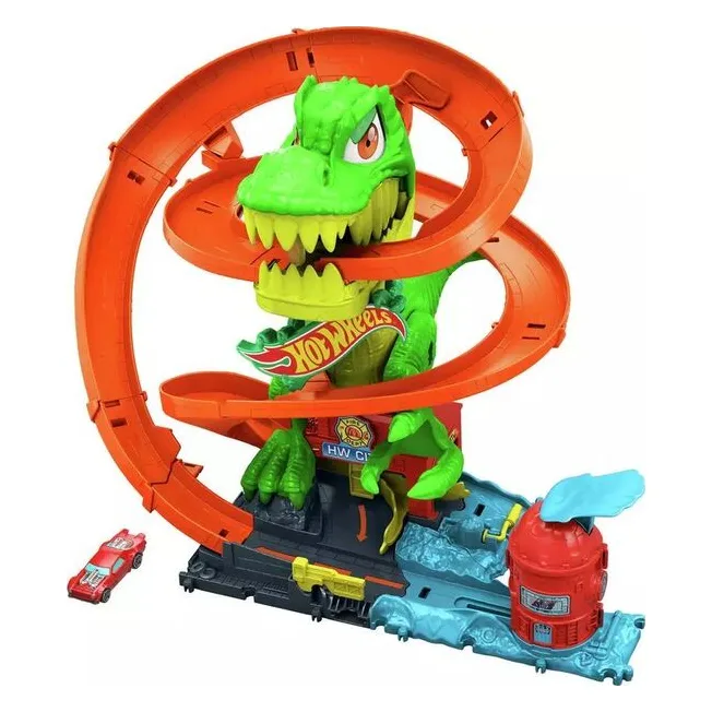 Mattel Hot Wheels City – T-Rex Πυροσβεστικός Σταθμός - JBM73