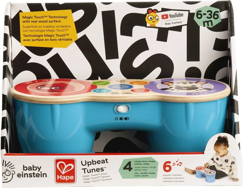 Hape Kids II Ξύλινο Magic Touch Drum Upbeat Tunes (800898) - φωτογραφία 2