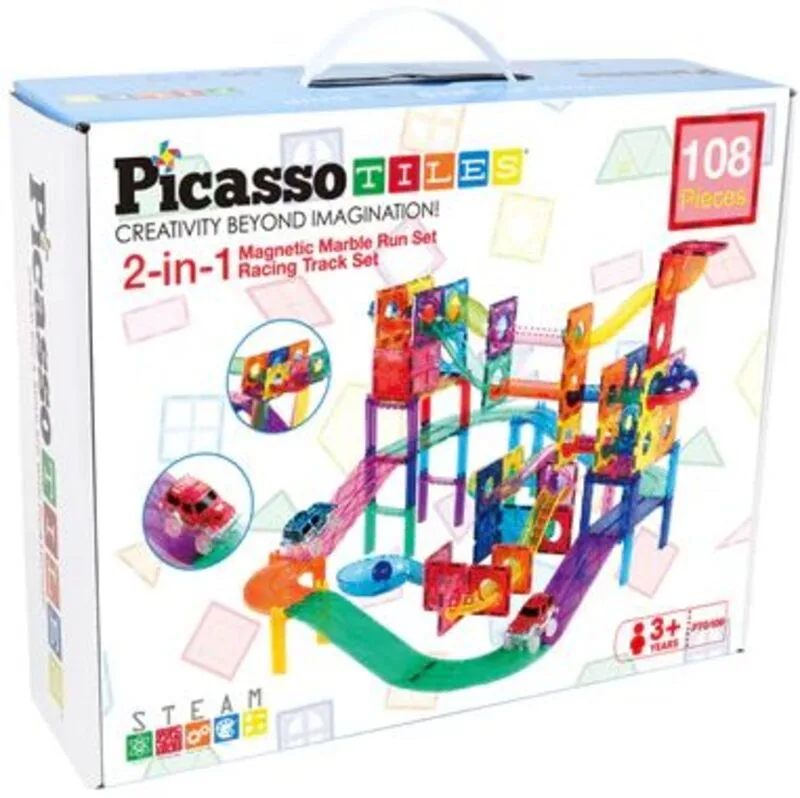 Picasso Tiles Marble Run Racing Track Set 2 In 1 108Τμχ (PTG108)