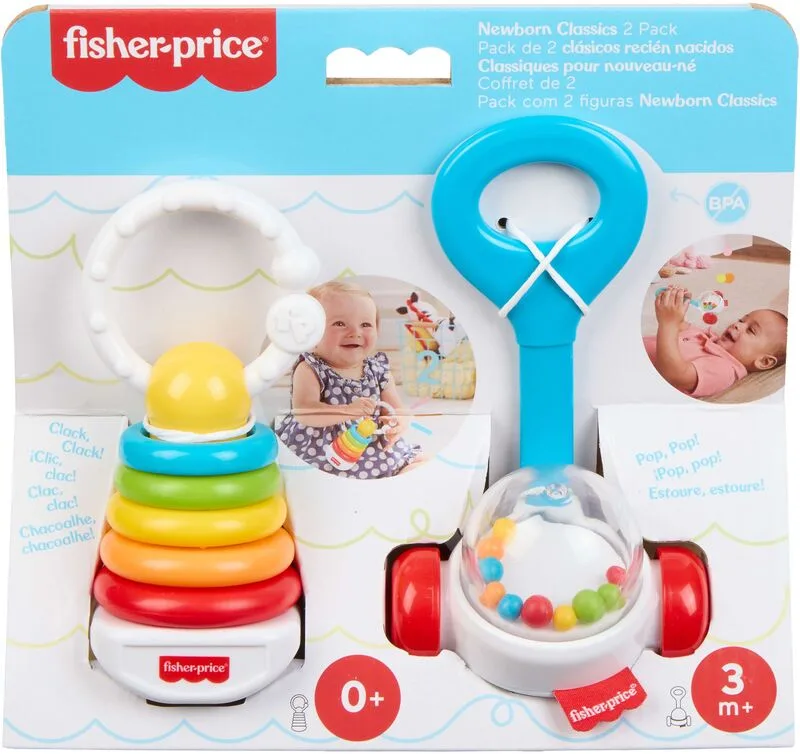 Fisher Price Κουδουνίστρες Κλασικά Παιχνίδια Σετ Των 2 (JKP54) - φωτογραφία 2