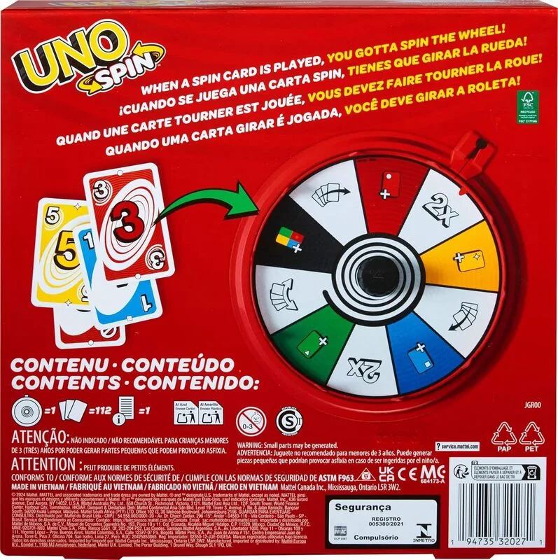 Mattel Επιτραπέζιο Παιχνίδι Uno Spin - JGR00 - φωτογραφία 6