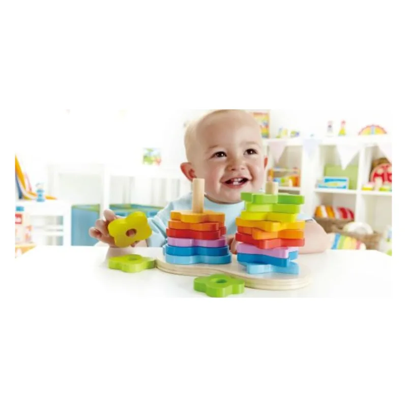 Hape Early Explorer Διπλή Ξύλινη Πυραμίδα Rainbow Stacker (E0406A) - φωτογραφία 3
