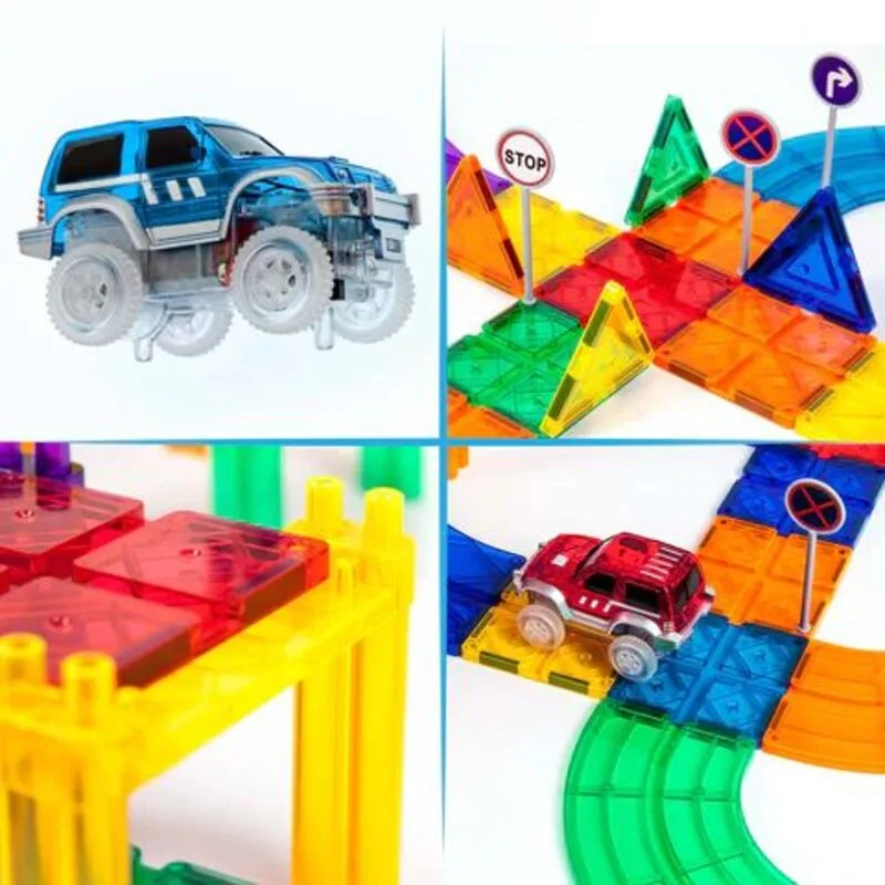 Picasso Tiles Magnetic Building Racing Track Set 80Τμχ (PTR80) - φωτογραφία 4