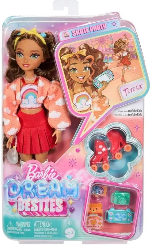 Barbie Dream Besties Roller Skate-Teresa (JFX98) - φωτογραφία 2