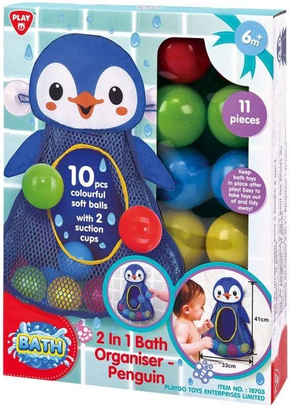 Playgo Οργάνωση Μπάνιου-2 In 1 Bath Organiser Penguin (18703) - φωτογραφία 2