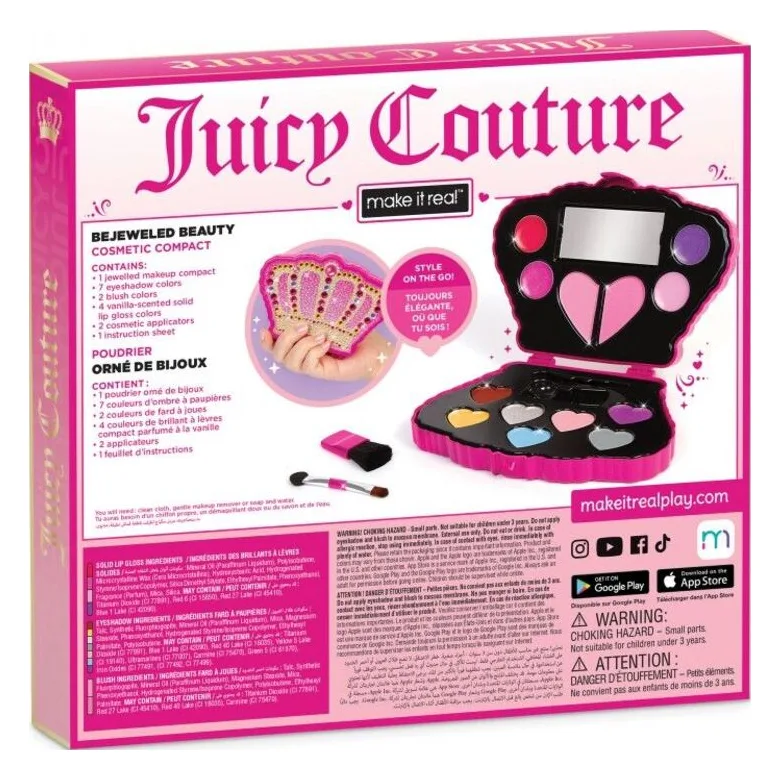 Make It Real Juicy Couture Bejeweled Beauty Cosmetic Compact (4475) - φωτογραφία 6