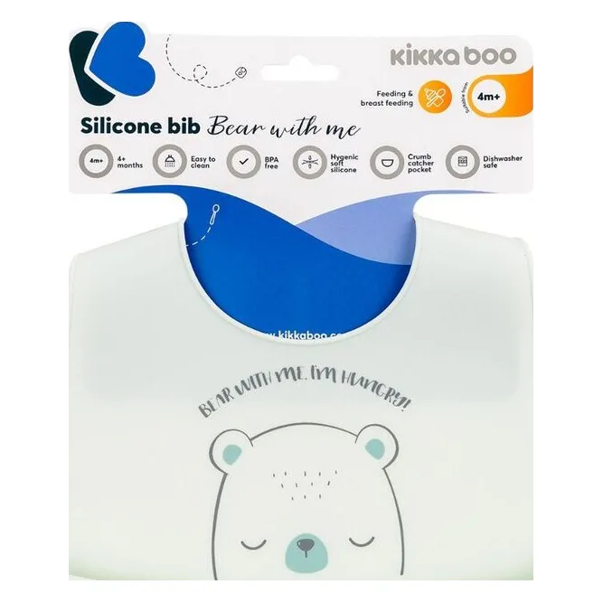 Kikkaboo Σαλιάρα Σιλικόνης Bear With Me Mint (31303030043) - φωτογραφία 2