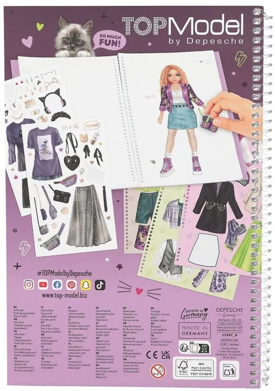 Top Model Μπλοκ Με Αυτοκόλλητα-Dress Me Up Rebel Kitty (D13387) - φωτογραφία 4