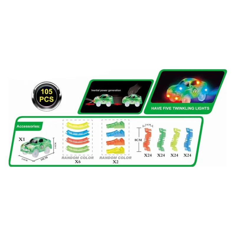 BW Σετ Πίστα Glow In The Dark B/O With Light 105Τμχ (868-169) - φωτογραφία 2